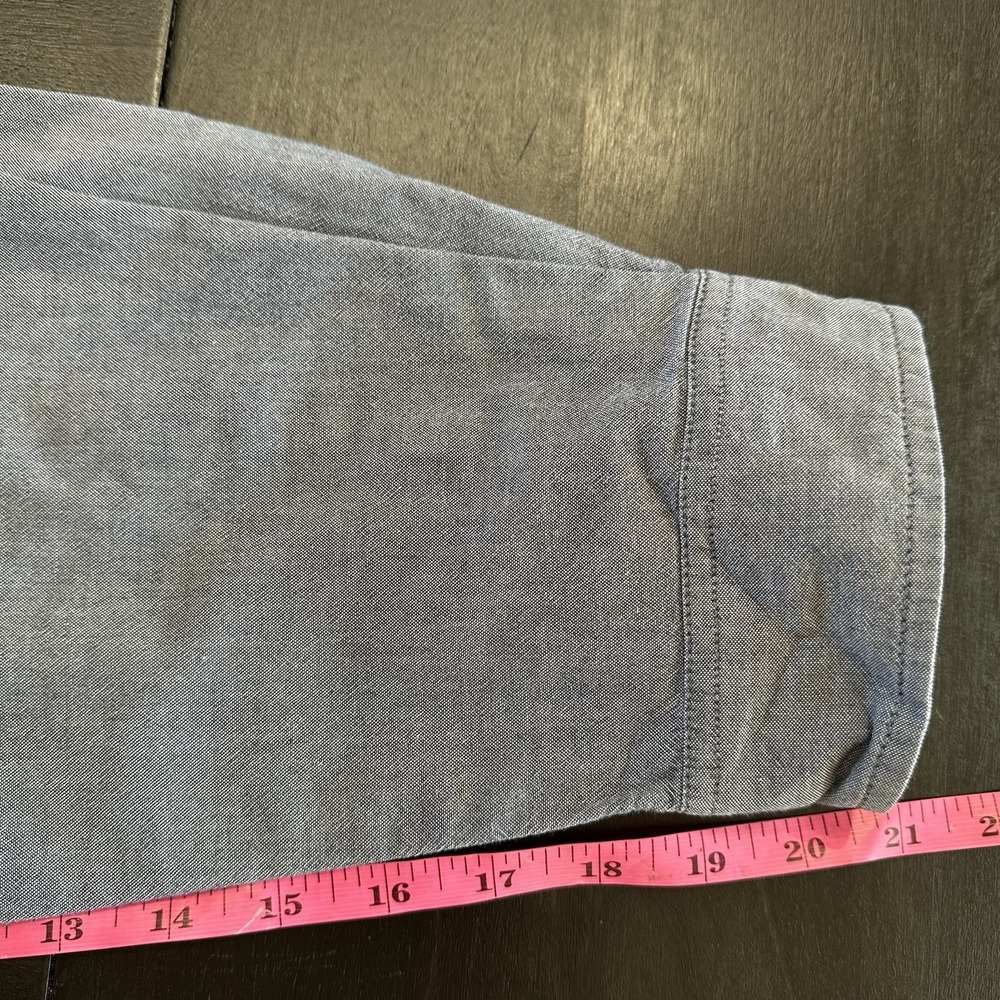 Mens Carhartt Button Shirt Blue Long Sleeve Shirt Relaxed Fit Blue Chambray 2XL - Picture 12 of 12